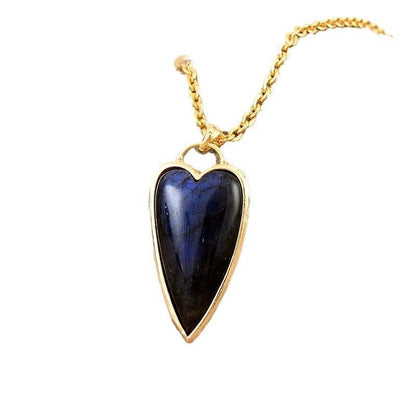 Labradorite Heart Pendant Necklace - Trendy Radar