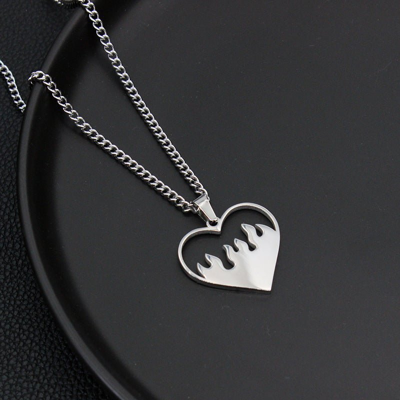 Love Flame Couple Necklace Stainless Steel - Trendy Radar