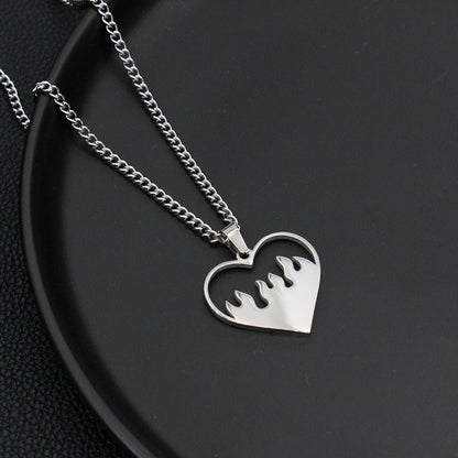 Love Flame Couple Necklace Stainless Steel - Trendy Radar