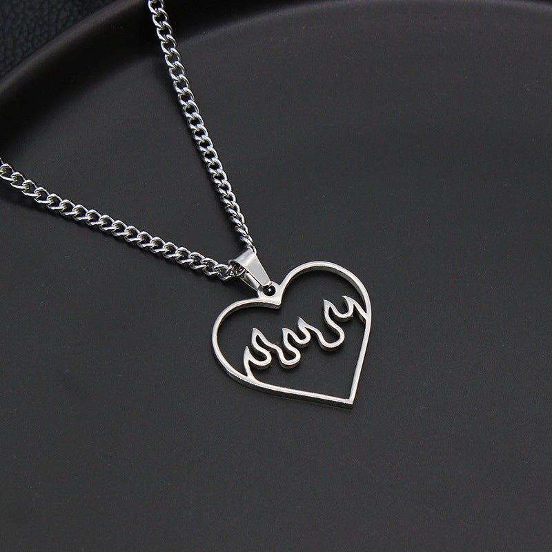 Love Flame Couple Necklace Stainless Steel - Trendy Radar