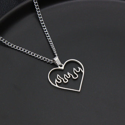 Love Flame Couple Necklace Stainless Steel - Trendy Radar