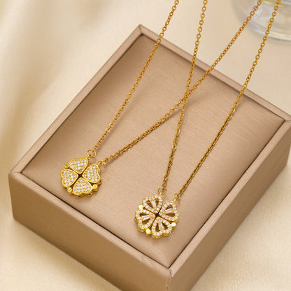 Magnetic Folding 4-in-1 Four-Leaf Clover Necklace - Trendy Radar