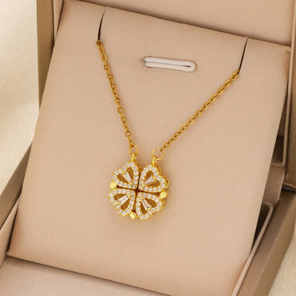 Magnetic Folding 4-in-1 Four-Leaf Clover Necklace - Trendy Radar