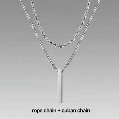 Men’s Layer Pillar Chain Necklace - Trendy Radar