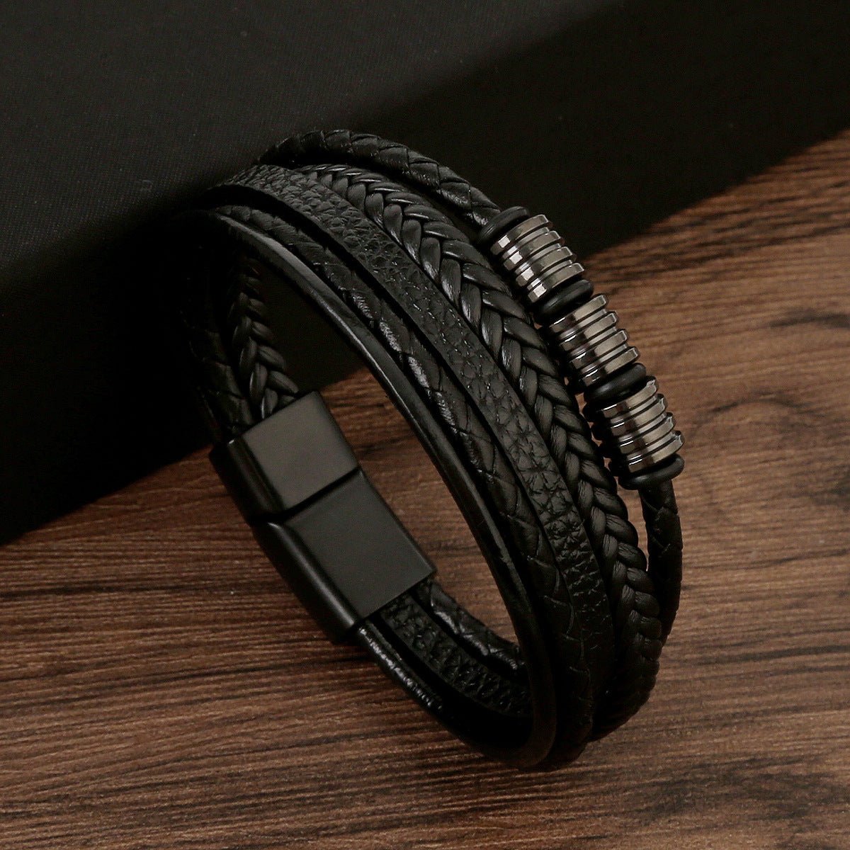 Men’s Woven Leather Bracelet - Trendy Radar