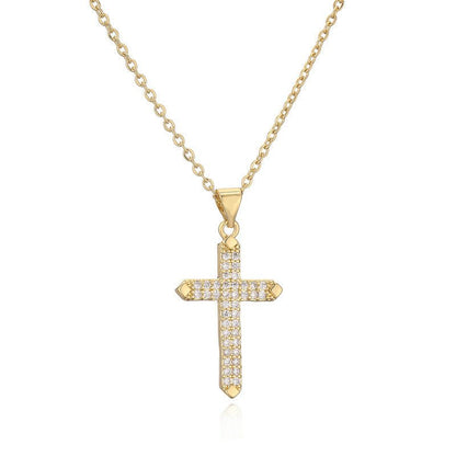 Micro - Inlaid Turquoise Cross Necklace - Trendy Radar