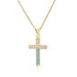 Micro - Inlaid Turquoise Cross Necklace - Trendy Radar