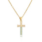 Micro - Inlaid Turquoise Cross Necklace - Trendy Radar