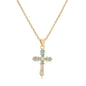 Micro - Inlaid Turquoise Cross Necklace - Trendy Radar