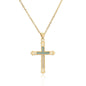 Micro - Inlaid Turquoise Cross Necklace - Trendy Radar