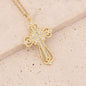 Micro Inlaid Zircon Cross Necklace - Trendy Radar