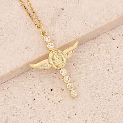 Micro Inlaid Zircon Cross Necklace - Trendy Radar