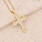 Micro Inlaid Zircon Cross Necklace - Trendy Radar