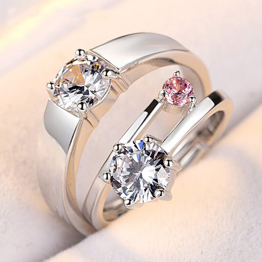 Minimalist Couple Zircon Diamond Crown Ring - Trendy Radar