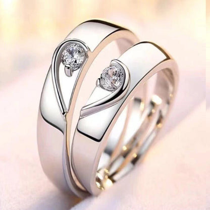 Minimalist Couple Zircon Diamond Crown Ring - Trendy Radar