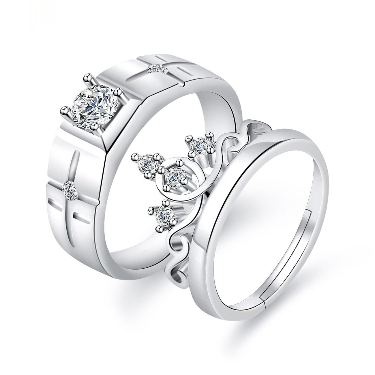 Moissanite Engagement Couple Rings - Trendy Radar