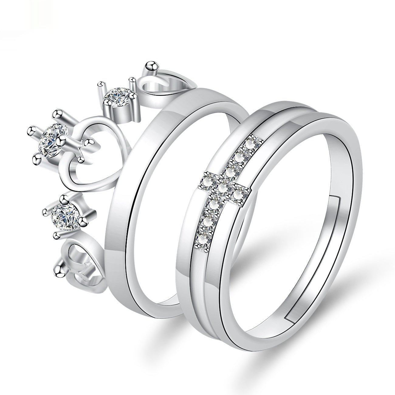 Moissanite Engagement Couple Rings - Trendy Radar