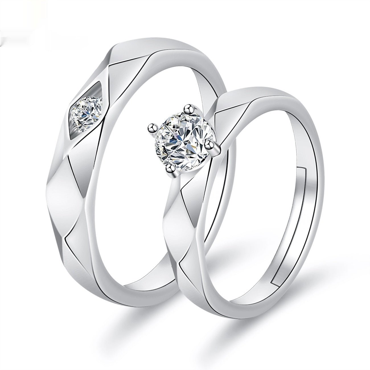 Moissanite Engagement Couple Rings - Trendy Radar