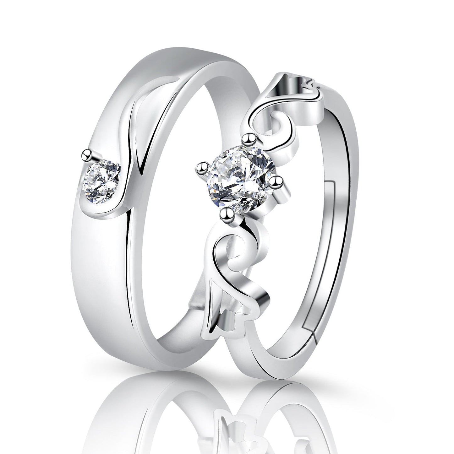 Moissanite Engagement Couple Rings - Trendy Radar