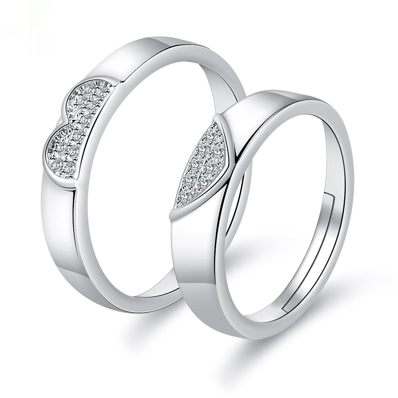 Moissanite Engagement Couple Rings - Trendy Radar