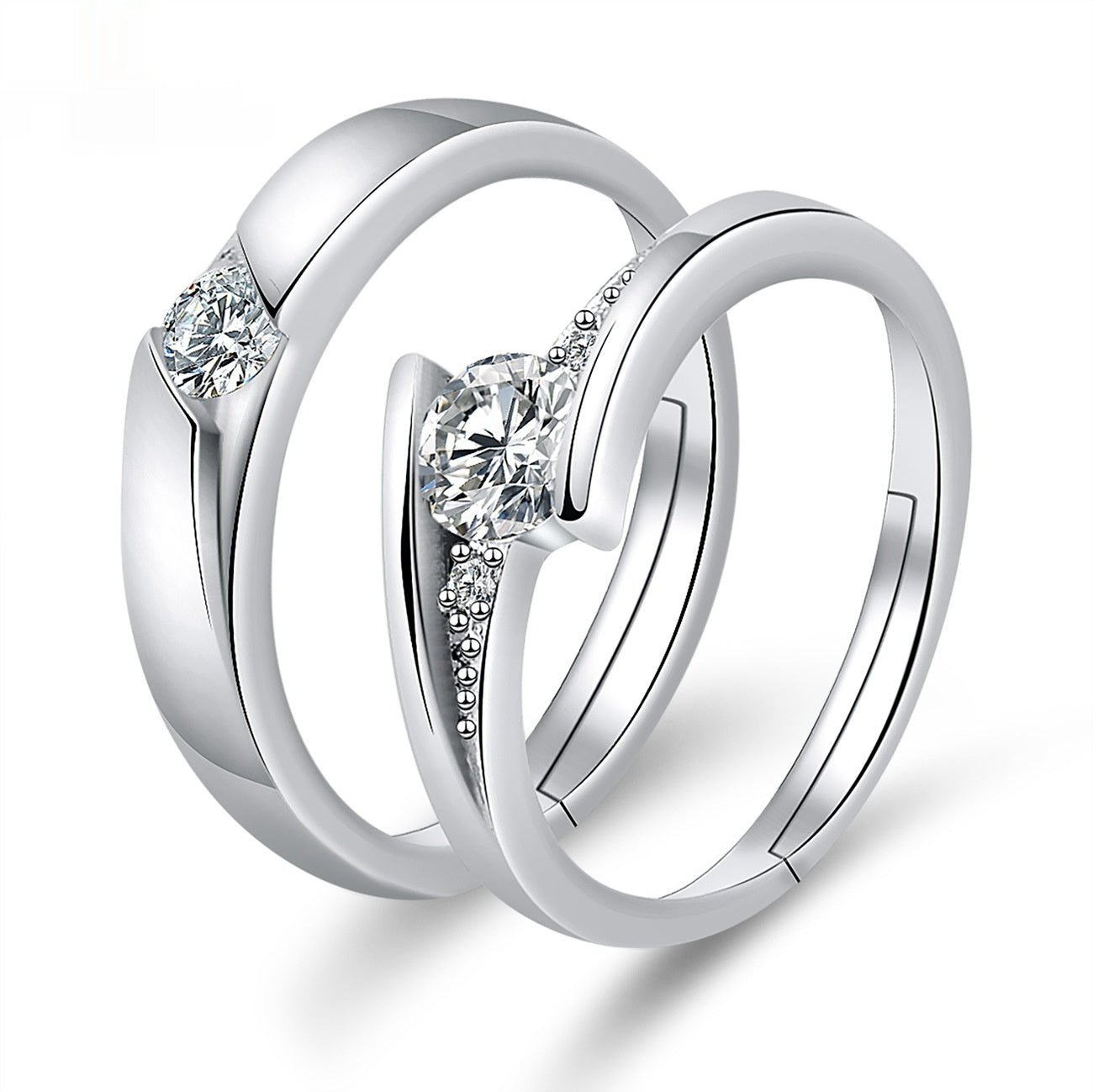 Moissanite Engagement Couple Rings - Trendy Radar