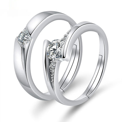 Moissanite Engagement Couple Rings - Trendy Radar