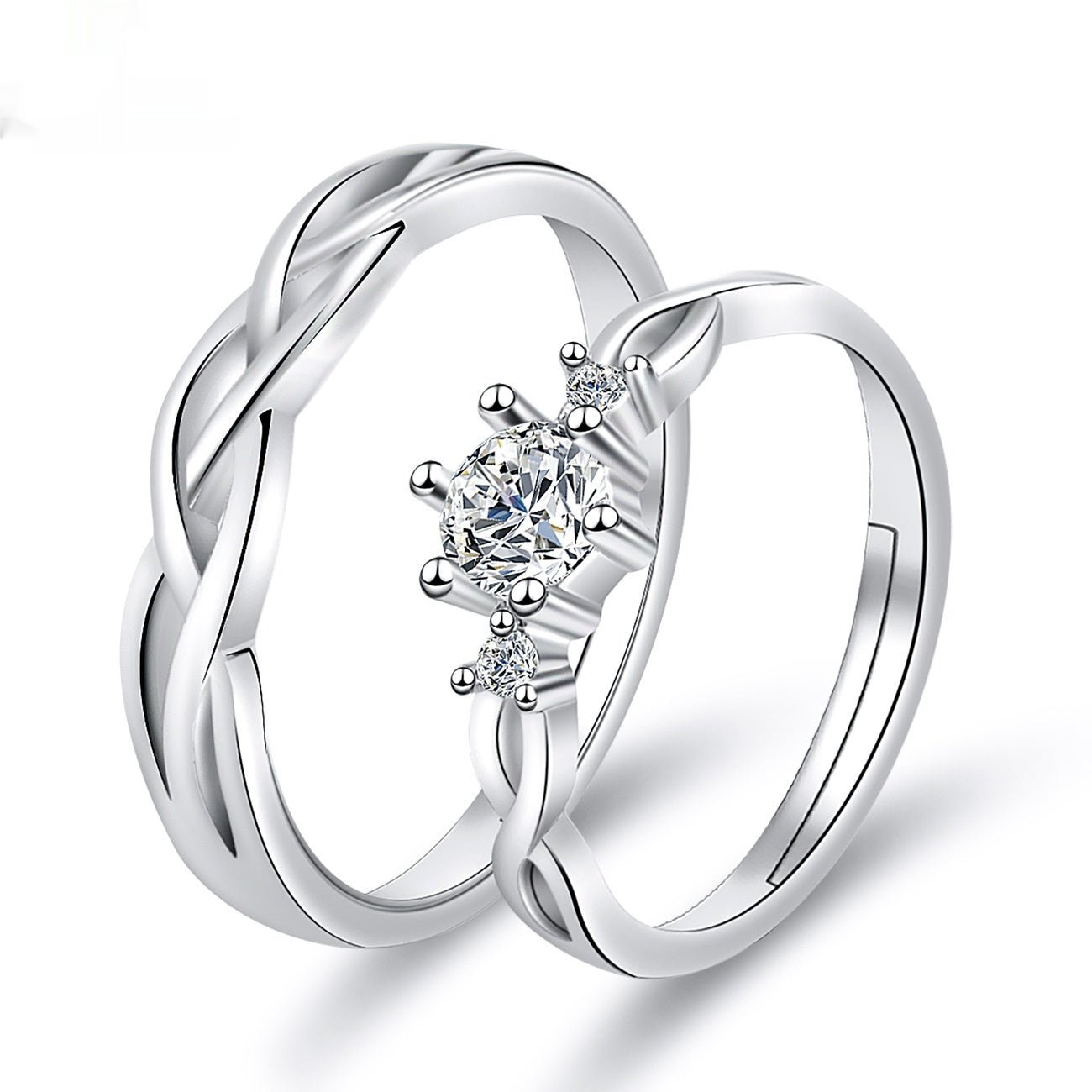 Moissanite Engagement Couple Rings - Trendy Radar