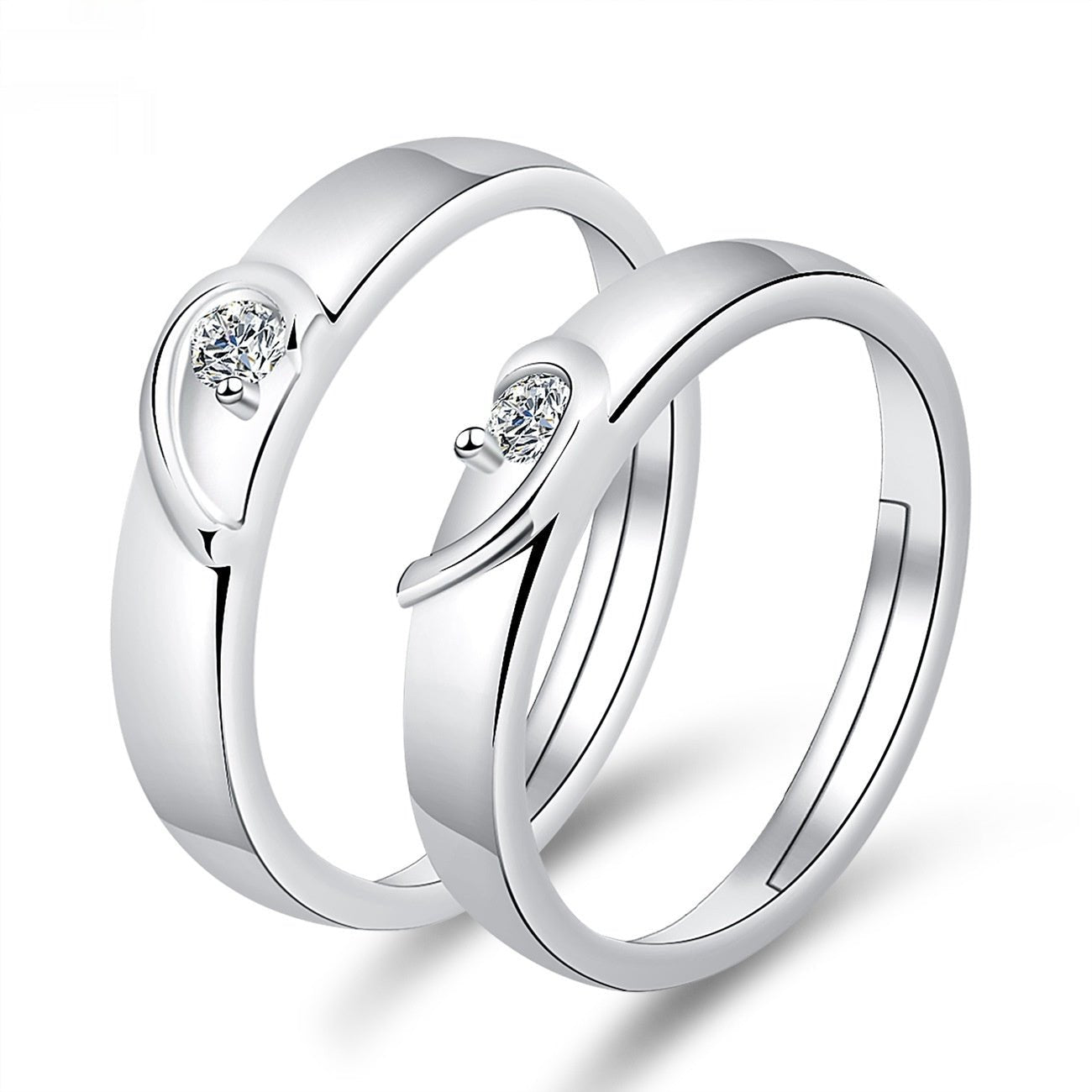 Moissanite Engagement Couple Rings - Trendy Radar