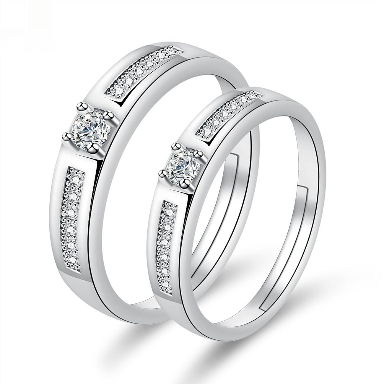 Moissanite Engagement Couple Rings - Trendy Radar