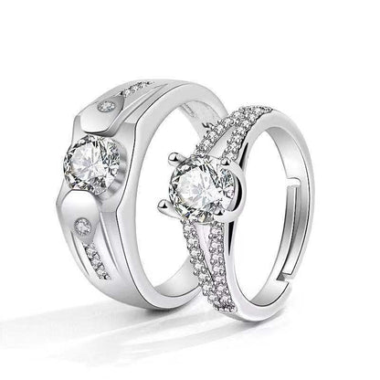Moissanite Engagement Couple Rings - Trendy Radar