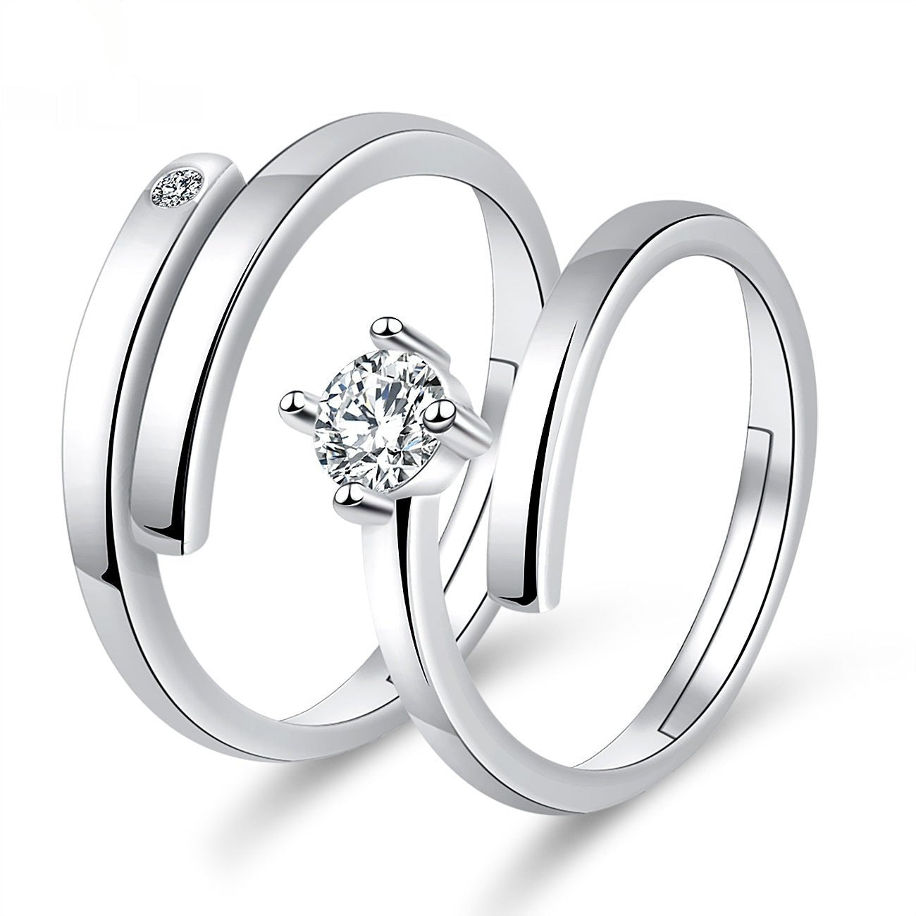 Moissanite Engagement Couple Rings - Trendy Radar