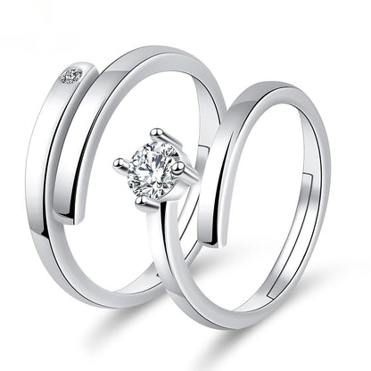 Moissanite Engagement Couple Rings - Trendy Radar