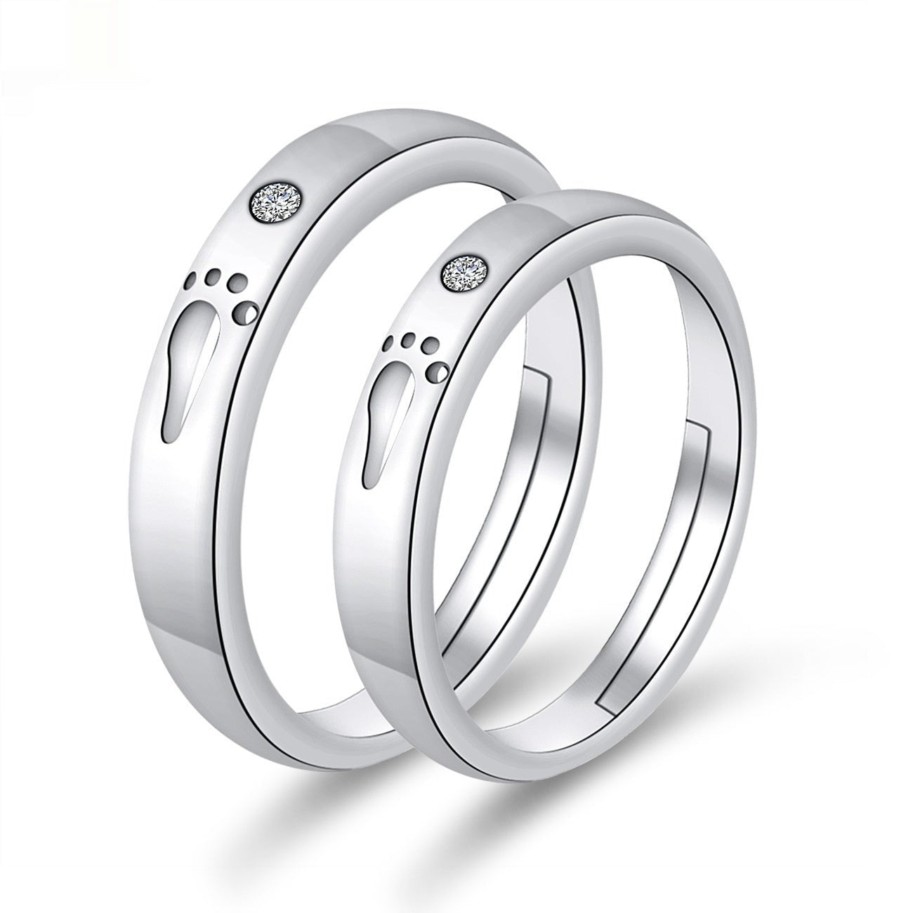 Moissanite Engagement Couple Rings - Trendy Radar