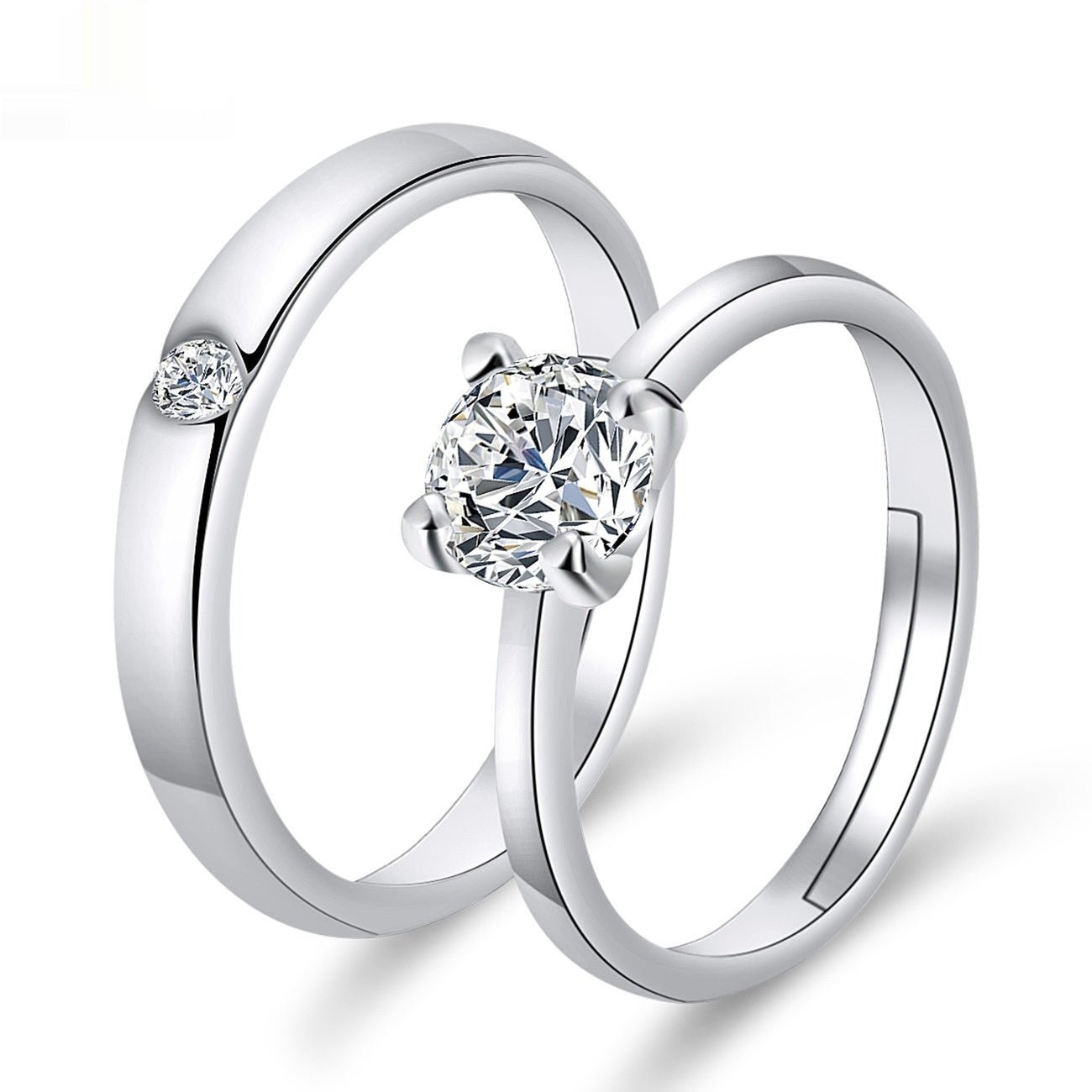Moissanite Engagement Couple Rings - Trendy Radar