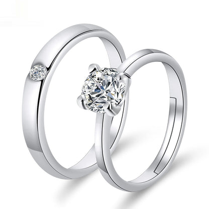 Moissanite Engagement Couple Rings - Trendy Radar