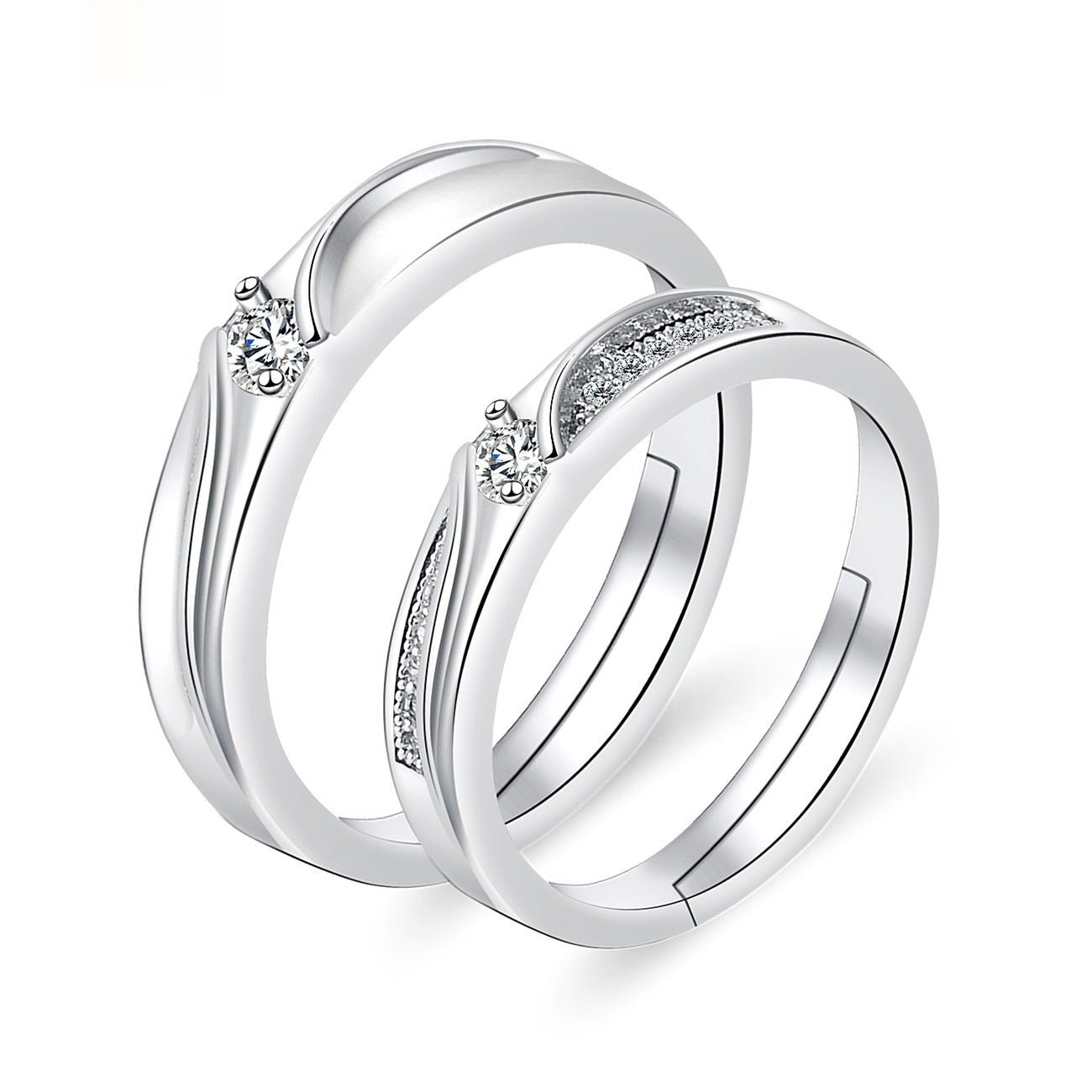 Moissanite Engagement Couple Rings - Trendy Radar