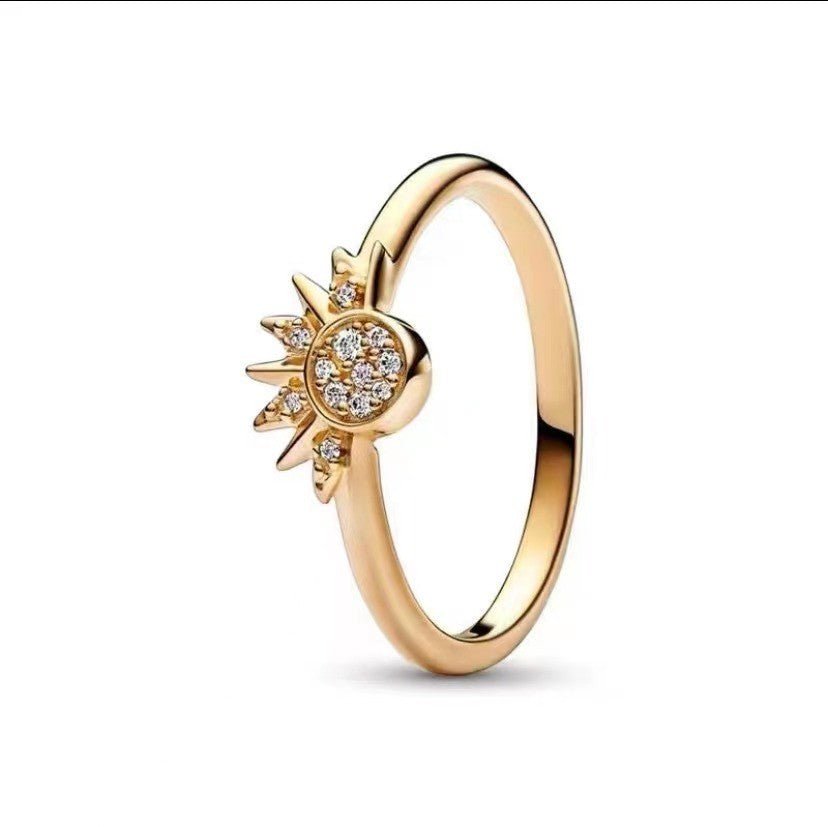 Moon and Sun Couple Adjustable Zircon Ring - Trendy Radar