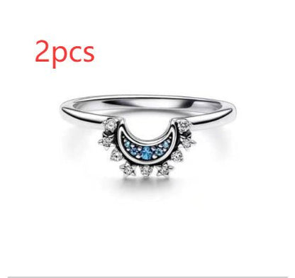 Moon and Sun Couple Adjustable Zircon Ring - Trendy Radar