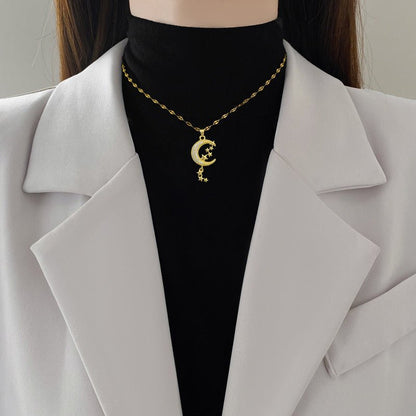 Moon Tassel Diamond Necklace - Trendy Radar