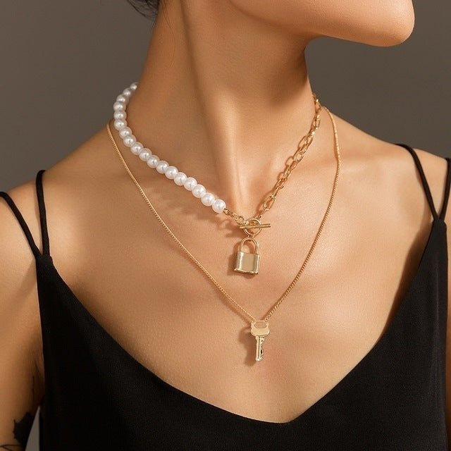Multi - Layer Pearl & Coin Necklace for Women - Trendy Radar