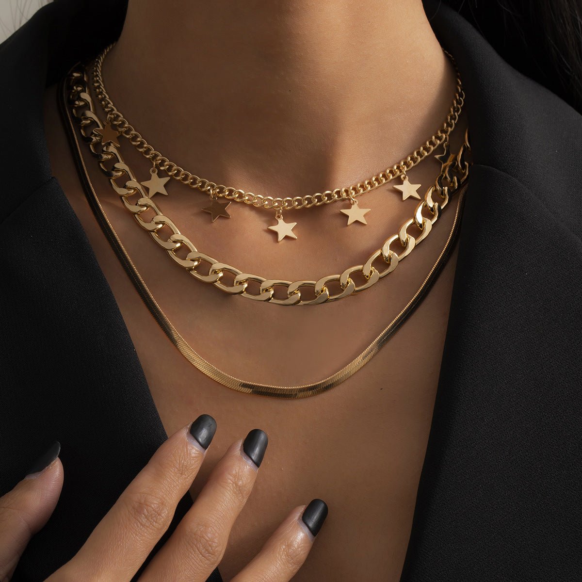 Multilayer Star Choker Necklace - Trendy Radar