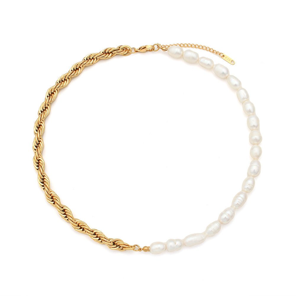 Natural Freshwater Pearl Necklace & Bracelet Set - Trendy Radar