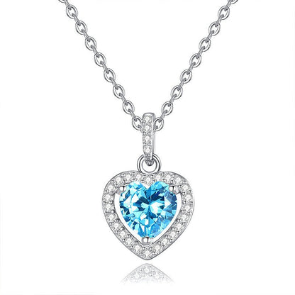Natural Gemstone Heart Necklace for Women – S925 Sterling Silver - Trendy Radar