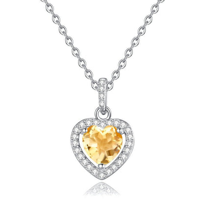 Natural Gemstone Heart Necklace for Women – S925 Sterling Silver - Trendy Radar