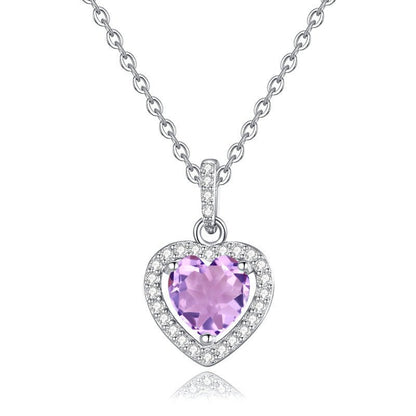Natural Gemstone Heart Necklace for Women – S925 Sterling Silver - Trendy Radar