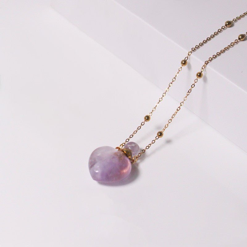 Natural Heart Crystal Perfume Bottle Necklace - Trendy Radar