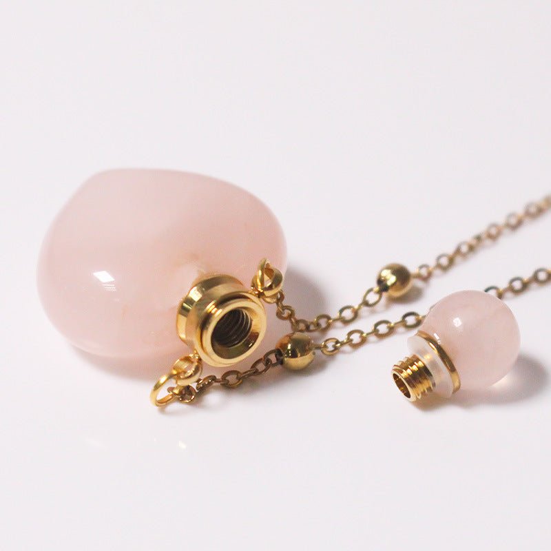 Natural Heart Crystal Perfume Bottle Necklace - Trendy Radar