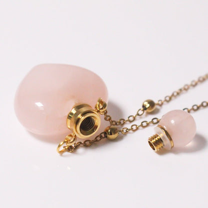 Natural Heart Crystal Perfume Bottle Necklace - Trendy Radar