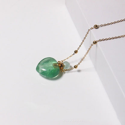 Natural Heart Crystal Perfume Bottle Necklace - Trendy Radar