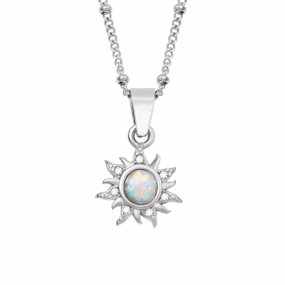 Natural Opal Sun Pendant Necklace - Trendy Radar